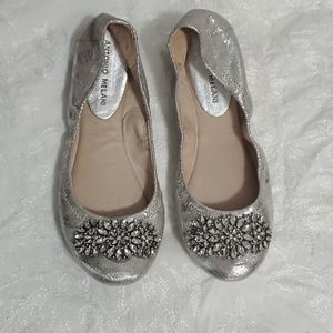 Antonio Melani Silver Metallic Comfortable Flats